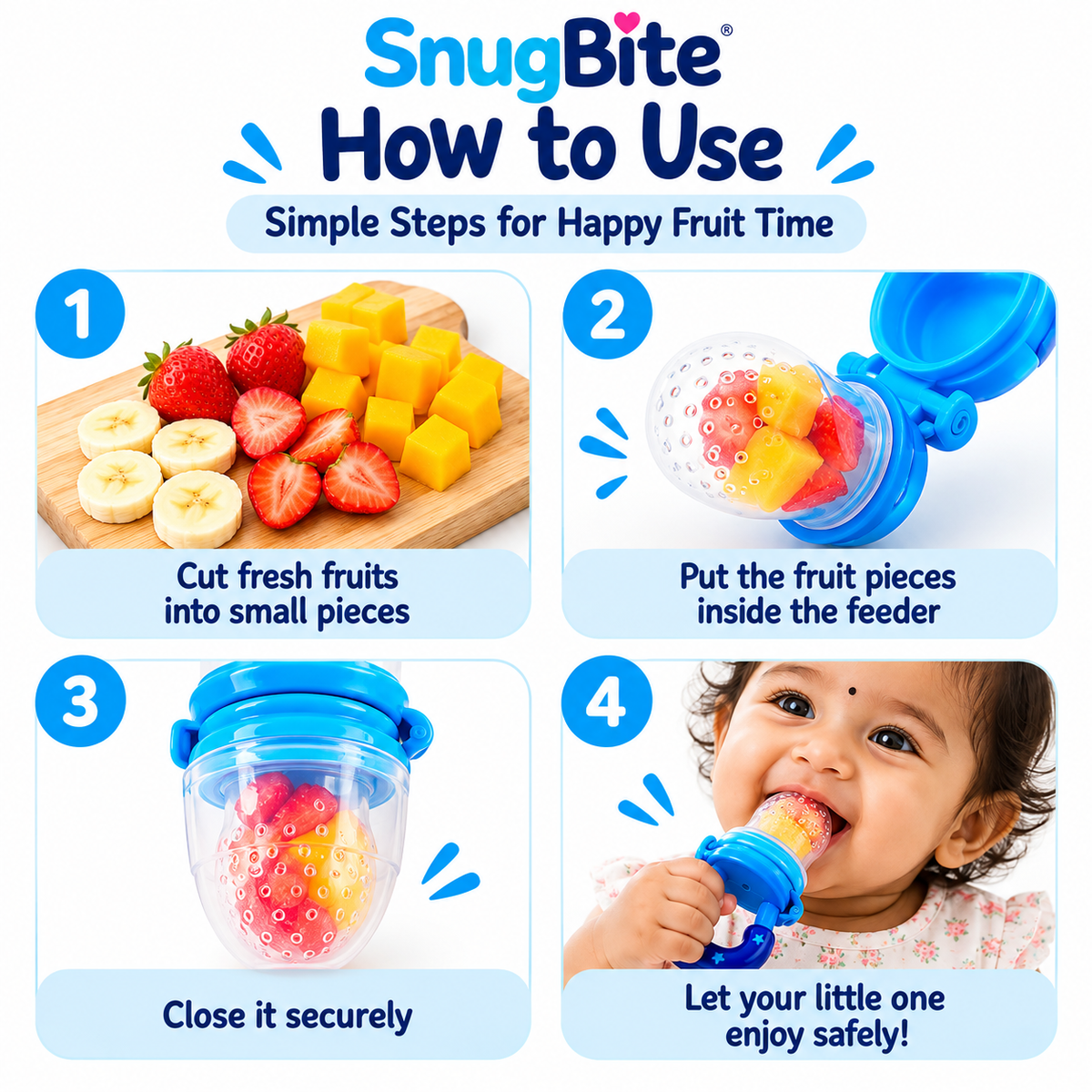SnugBite™ Silicone Fresh Fruit Feeder