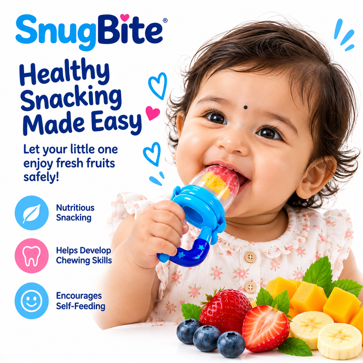 SnugBite™ Silicone Fresh Fruit Feeder
