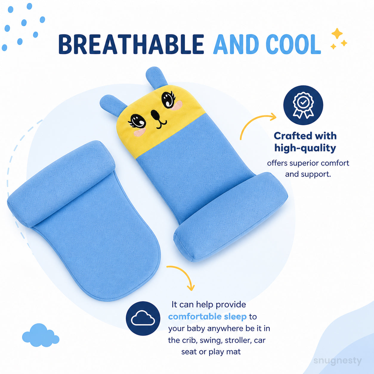 SnugNest™ Baby Head Shaping Pillow